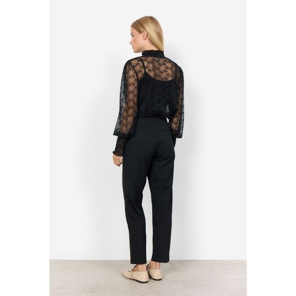 NWT SOYA CONCEPT Vallie Black Lace Longsleeve Top - Picture 3 of 5